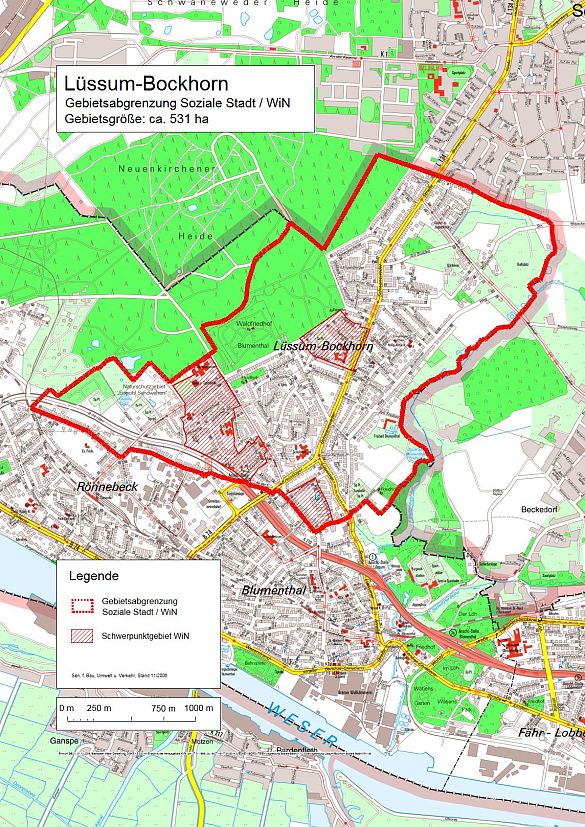 Karte des WiN-Fördergebietes Lüssum-Bockhorn