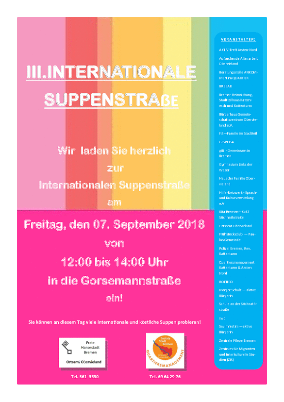 Veranstaltungsplakat Internationale Suppenstrasse 2018
