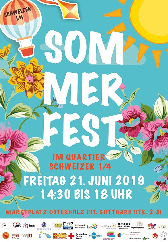 Veranstaltungsplakat Sommerfest Schweizer Viertel