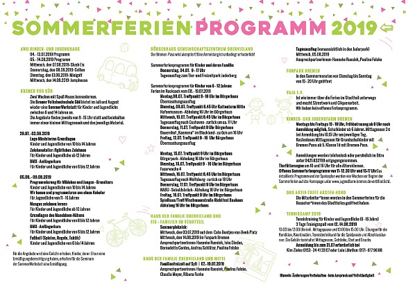 Fyler Sommerferienprogramm Kattenturm 2019 Innenseite
