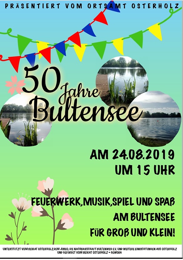 Veranstaltungsplakat 50 Jahre Bultensee