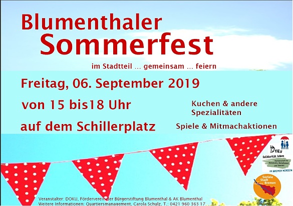 Vernastaltungsplakat des Blumenthaler Sommerfests