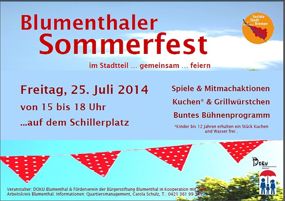 Plakat Blumenthaler Sommerfest