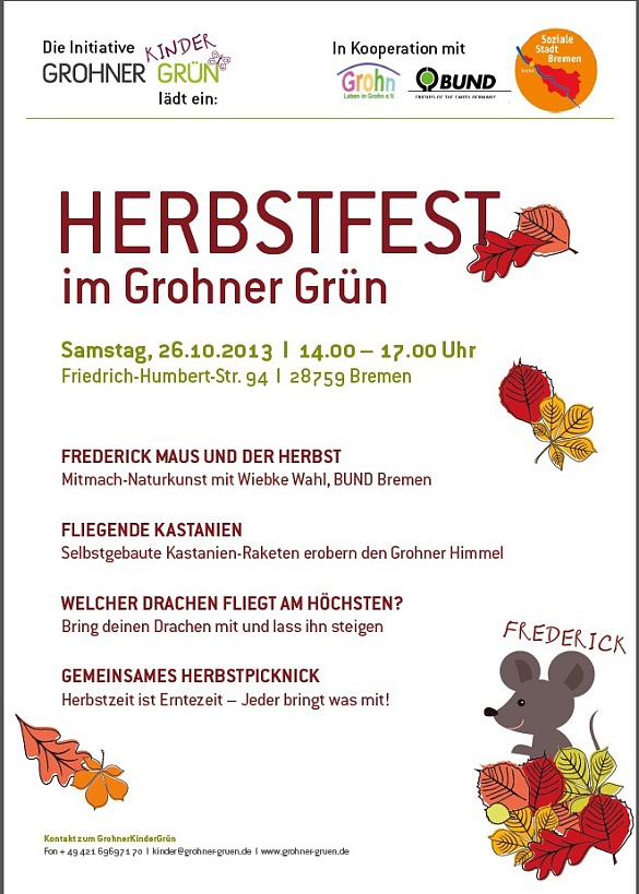 Plakat zum Grohner Herbstfest 2013