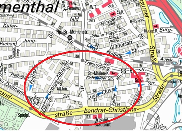 Karte Blumenthal mit dem Schwerpunktgebiet "Alte Mitte Blumenthal"