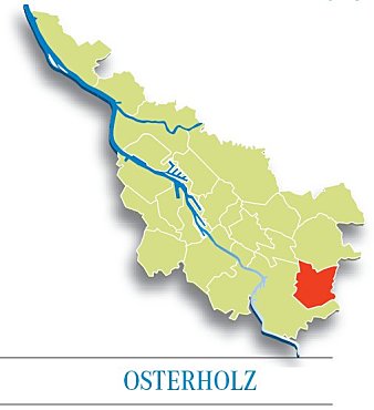 Karte Osterholz im Stadtgebiet